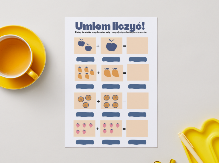 Karty pracy - nauka liczenia do 10