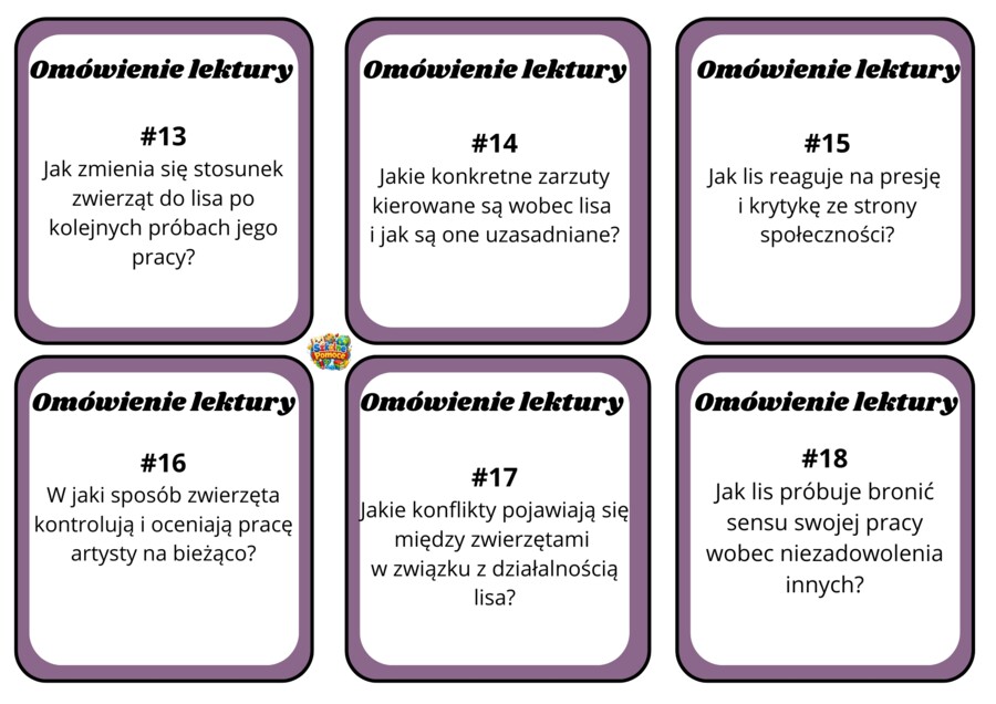 Sławomir Mrożek "Artysta" - karty z pytaniami