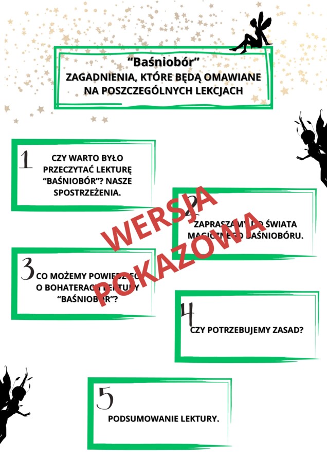 "Baśniobór"- propozycja zagadnień, bohaterowie, świat przedstawiony (czas, miejsce, bohaterowie, plan wydarzeń), karta pracy lub kartkówka, odpowiedzi do zadań. #baśniobór #lektury4-6 #bohaterowie