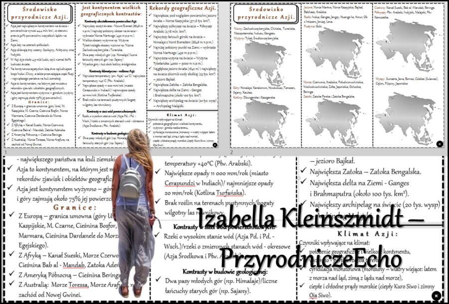 Książeczka/sketchnotka/notatka/wklejka/ściąga dla ucznia i przypomnienie dla nauczyciela/edukacja domowa. Temat „Środowisko przyrodnicze Azji” w pdf. Geografia 8, dział „Azja”. Materiał wykonany na podstawie podręcznika z wydawnictwa Nowa Era – nowość 20