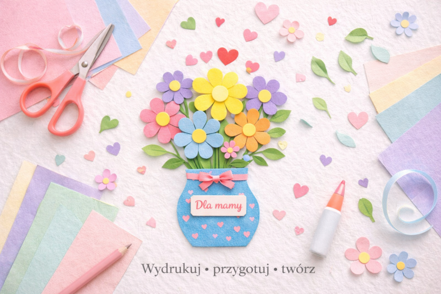Bukiet dla mamy – praca plastyczna krok po kroku
