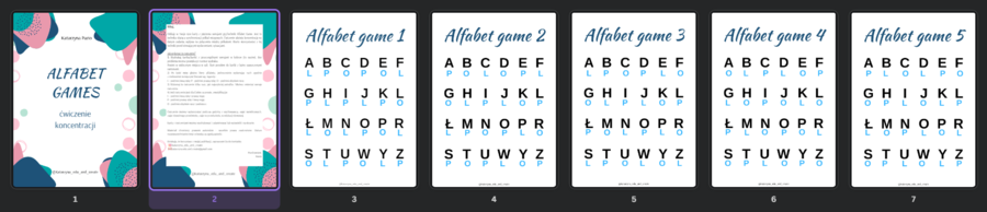 Alfabet games - ćwiczenie koncentracji