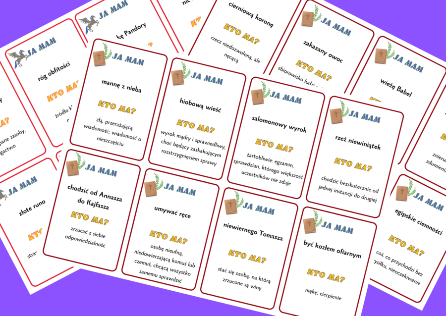 Ja mam… Kto ma…? ZWIĄZKI FRAZEOLOGICZNE - biblijne, mitologiczne - frazeologizmy