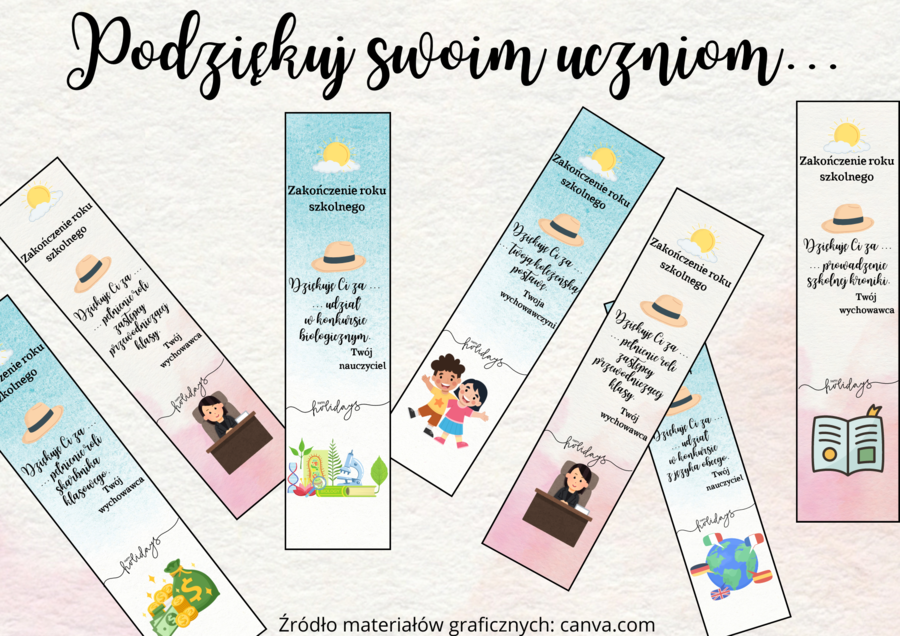 Podziękuj swoim uczniom... - Zakładki na zakończenie roku