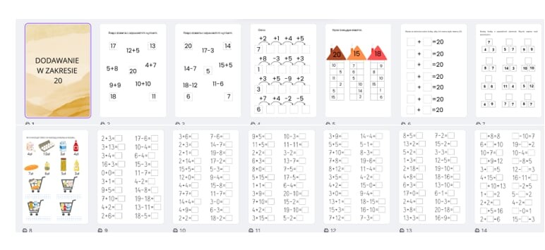Dodawanie i odejmowanie w zakresie 20