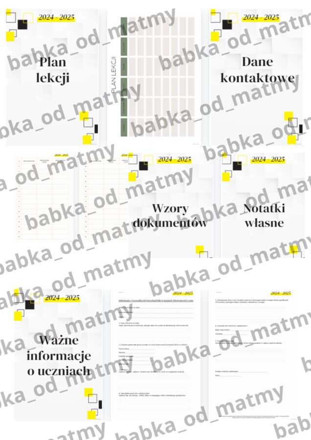 TECZKA WYCHOWAWCY - przegródki do segregatora (aktualizacja 2024/2025)