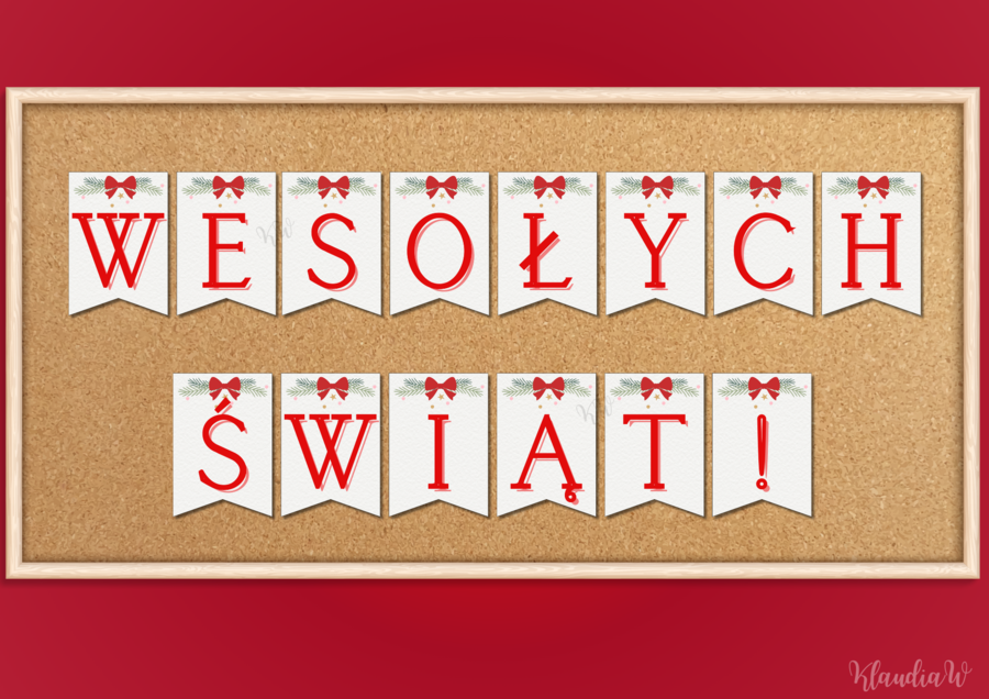 Girlanda „Wesołych Świąt Bożego Narodzenia!”