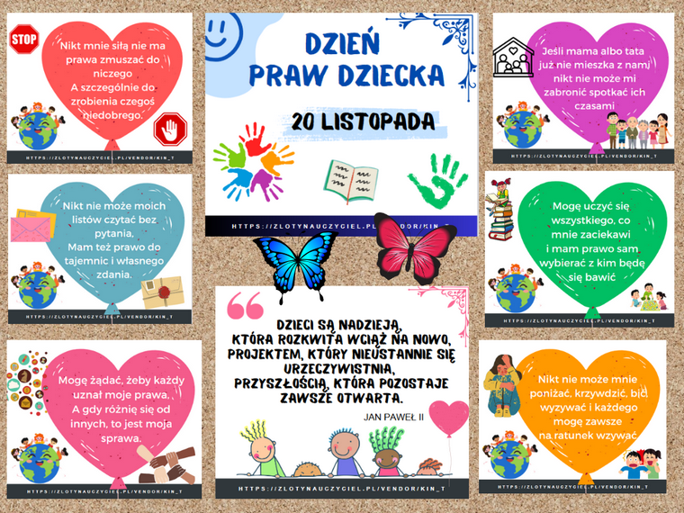 Dzień Praw Dziecka - gazetka szkolna, dekoracja sali.