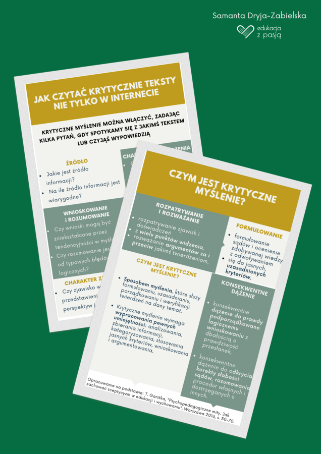 Jak krytycznie czytać teksty nie tylko w internecie: krytyczne myślenie