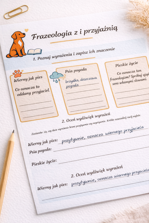 Frazeologia z psem i przyjaźnią
