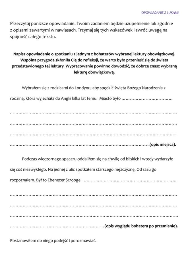 Opowiadanie na E8 – analiza, tworzenie i doskonalenie umiejętności (pakiet zadań)