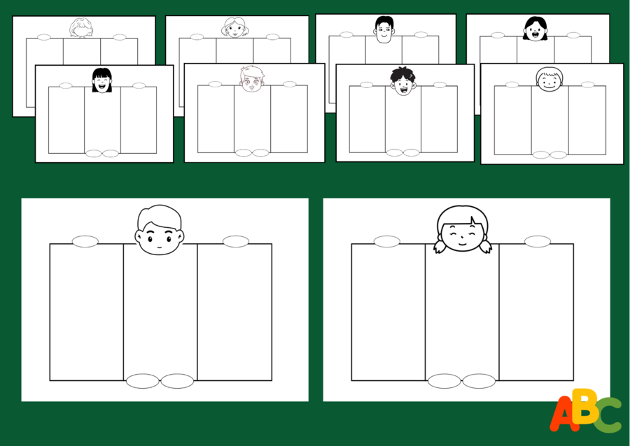 OPIS POSTACI - wklejka - wklejki - lapbook - 10 wersji