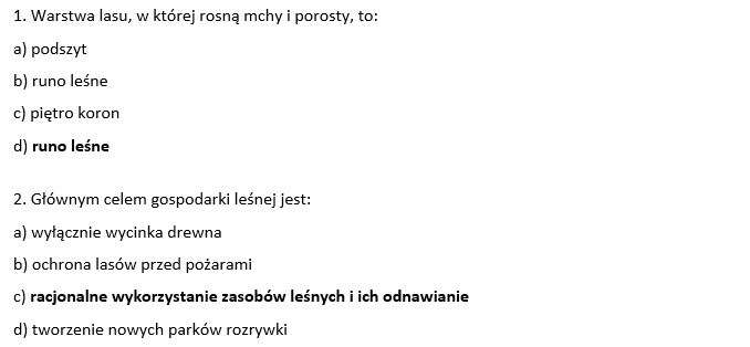 Sprawdzian- lasy Polski