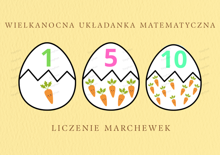 Wielkanocna układanka matematyczna - dopasuj cyfrę do ilości 🥕