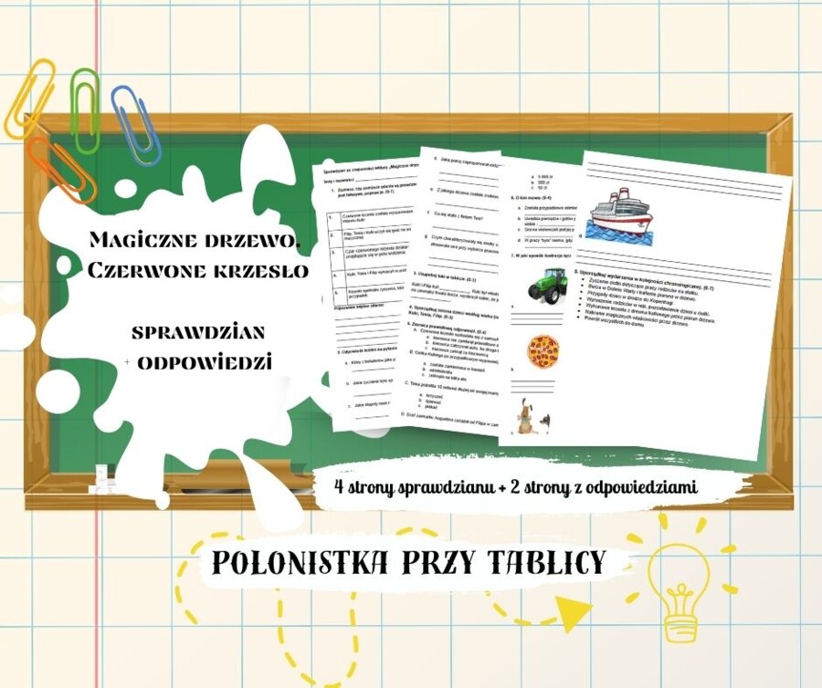 „Magiczne drzewo. Czerwone krzesło” – sprawdzian z treści + odpowiedzi