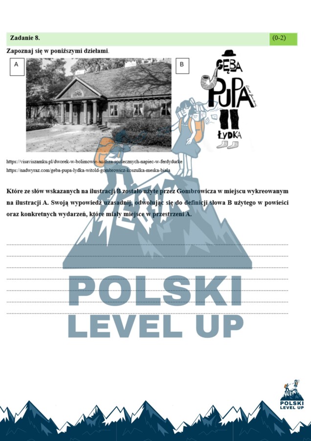 Test ikonograficzny (10 zadań z kluczem odpowiedzi)_Ferdydurke_Polski Level Up