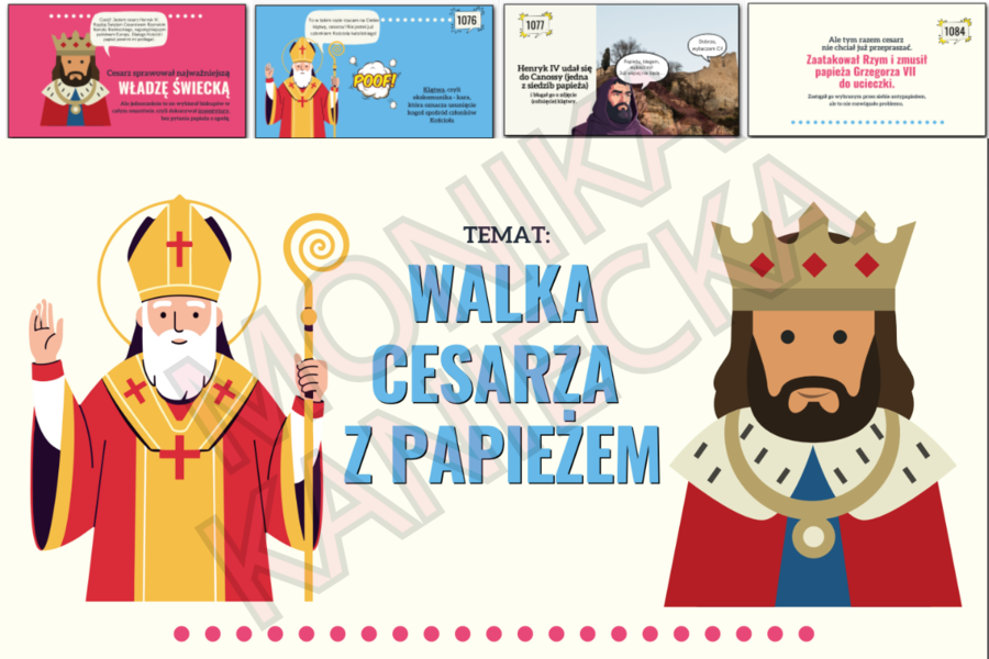 Walka cesarza z papieżem - prezentacja historia klasa 5