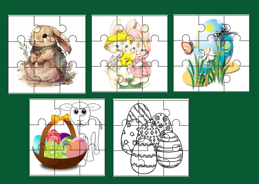 WIELKANOC - puzzle - 17 szt.