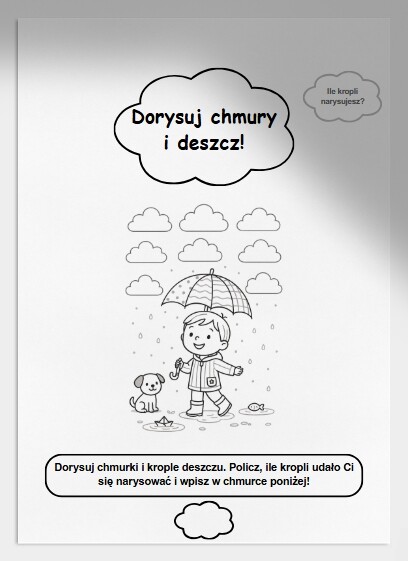 Karta pracy – "Moje zabawy w deszczowy dzień"