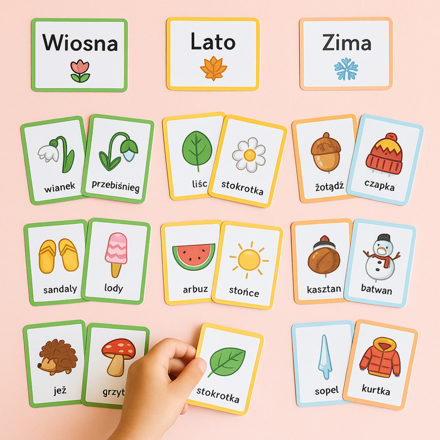 Pory roku – zestaw 40 kart obrazkowych