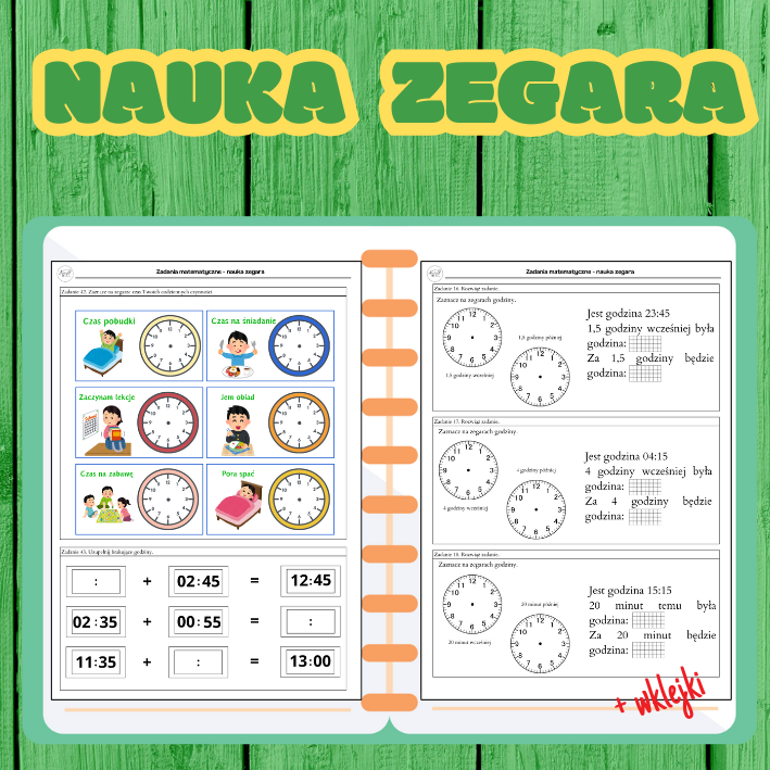 50 zadań matematycznych do nauki zegara
