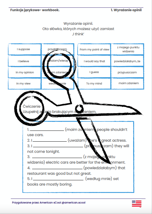 ANGIELSKI- wyrażanie opinii