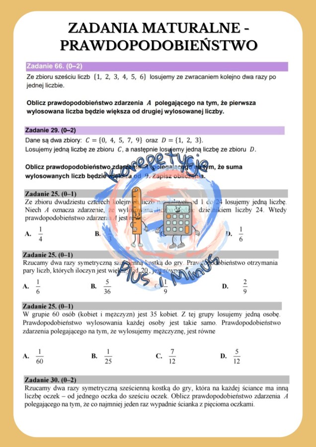 Zadania maturalne - prawdopodobieństwo