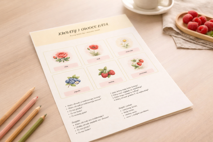 Kwiaty i owoce lata [Plakat]