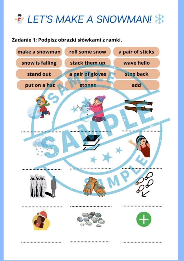 Let's make a snowman - Zimowa karta pracy