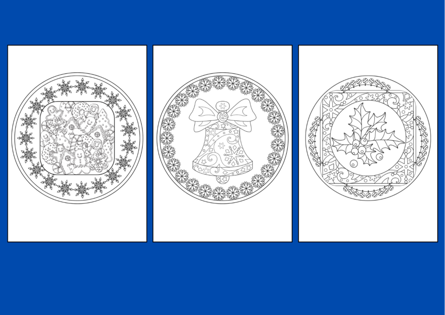 ZIMOWA MANDALA – zima – kolorowanka – biblioteka - świetlica - gazetka - mandale - 13 szt.