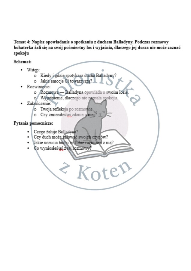 Schematy do opowiadań, rozprawek i przemówień – egzamin ósmoklasisty