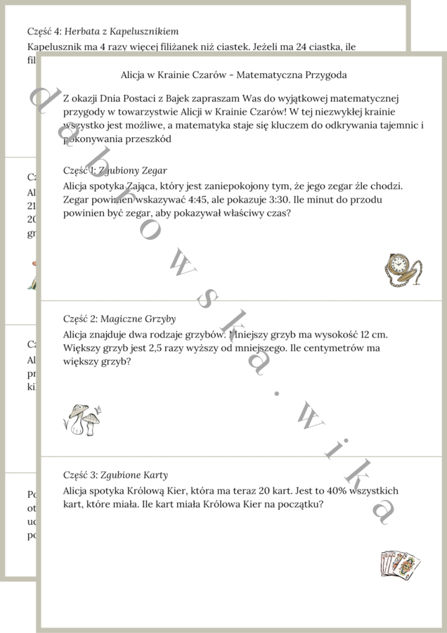 Alicja w Krainie Czarów - Matematyczna Przygoda