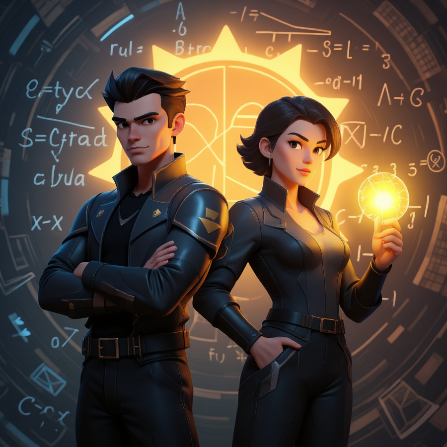 Złoty kompas równań - zagadka detektywistyczna klasa 3