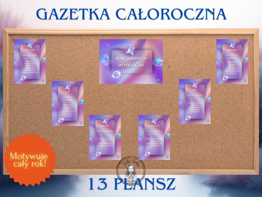 🌟 Rok Dobrych Wyborów — zestaw motywacyjnych plansz do druku