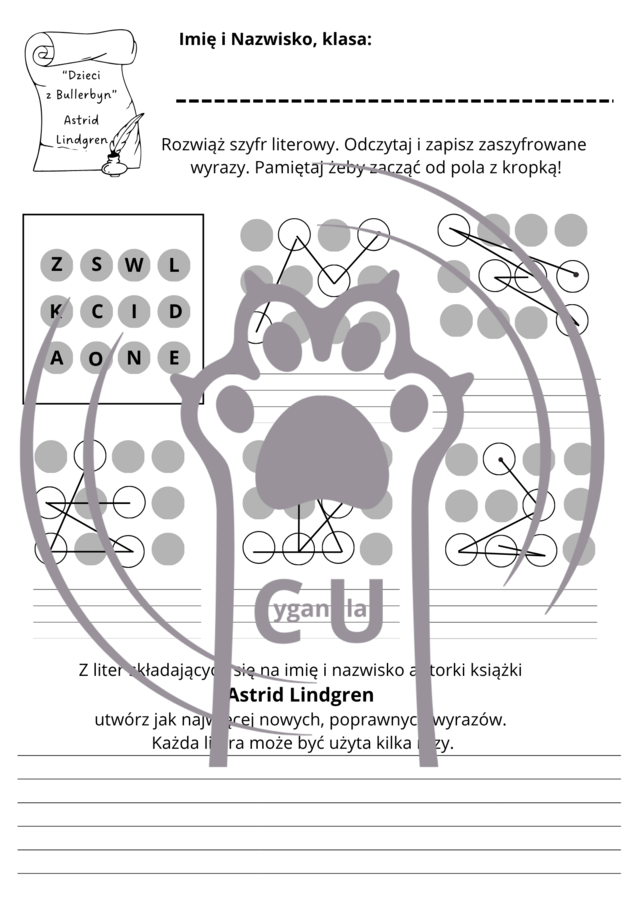 Karty pracy z odpowiedziami do lektury Astrid Lindgren "Dzieci z Bullerbyn"