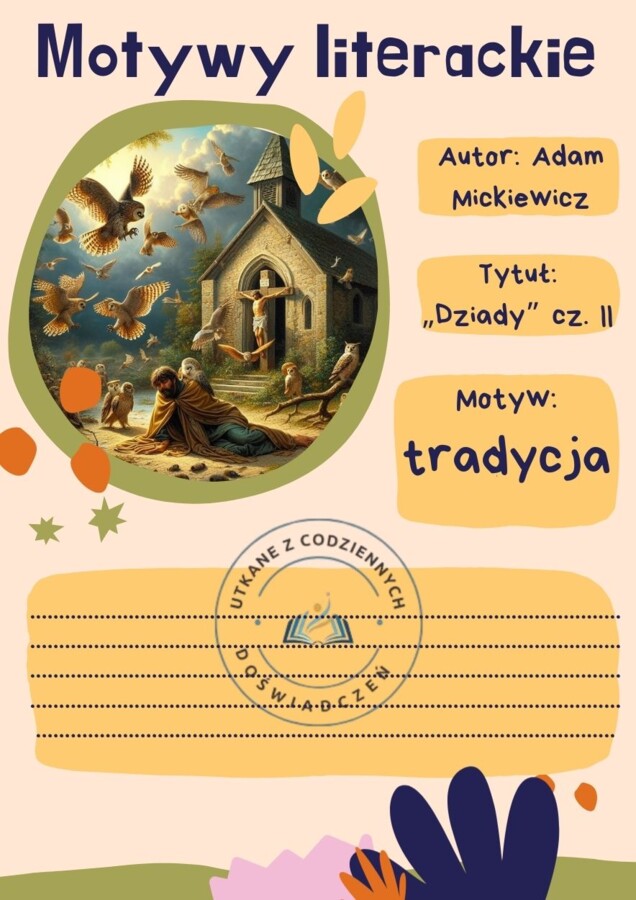 Karty graficzne- motywy literackie w lekturach: Latarnik, Balladyna, Dziady cz. II, Reduta Ordona, Świtezianka, Pan Tadeusz