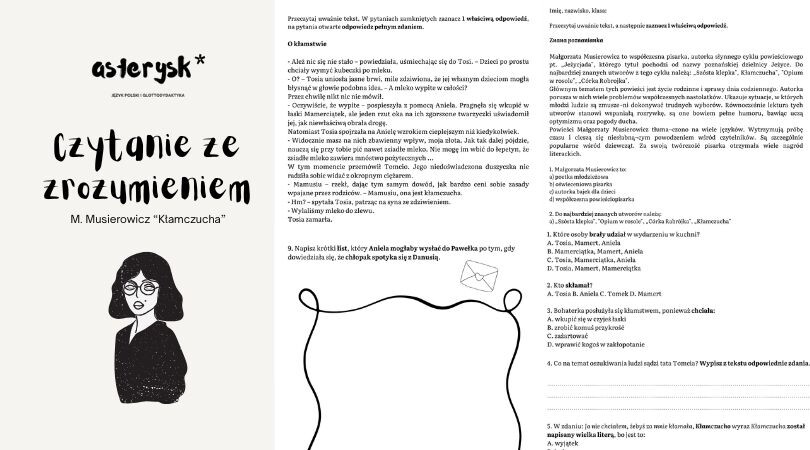 Małgorzata Musierowicz "Kłamczucha" - czytanie ze zrozumieniem