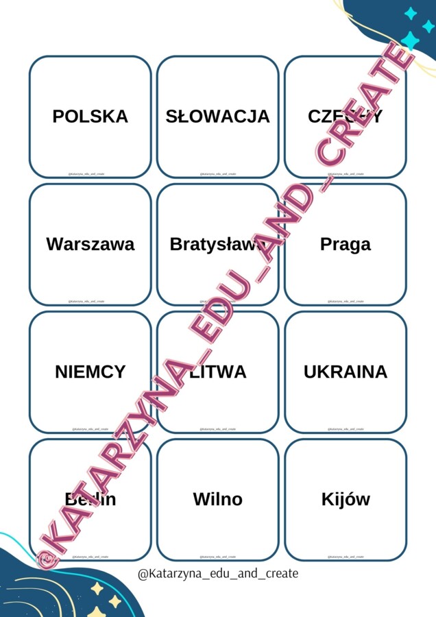 Memory - państwa i stolice Europy