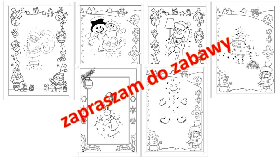Świąteczna zabawa połącz kropki - 25 zadań