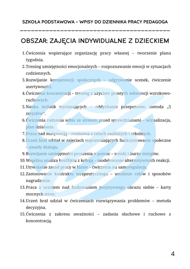 Pedagog specjalny w szkole podstawowej – przykładowe wpisy do dziennika