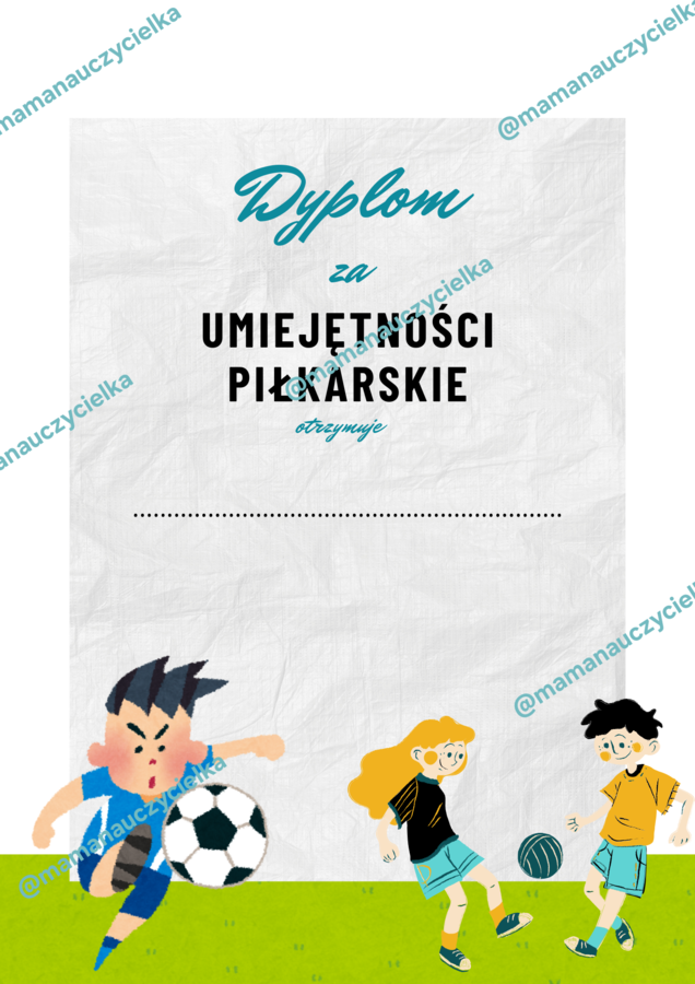 Dyplom za umiejętności piłkarskie