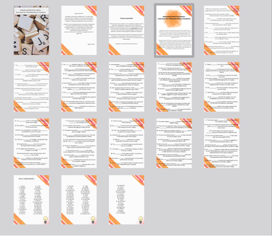 Mastering Word Formation: Exercises for Extended Matura Students