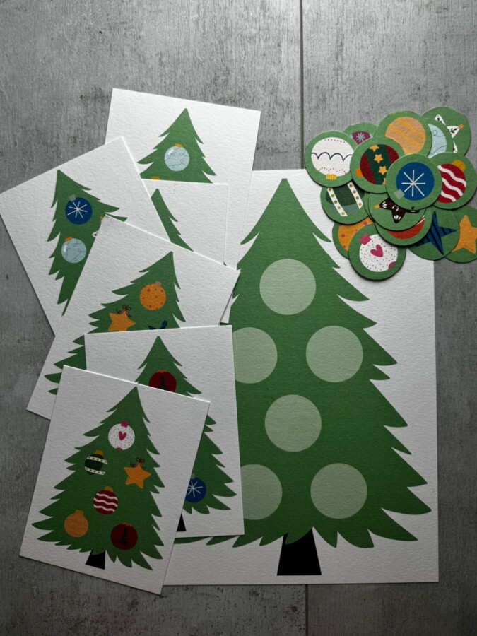 Układanka lewopółkulowa choinka