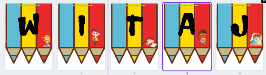 Witaj szkoło - napis, girlanda