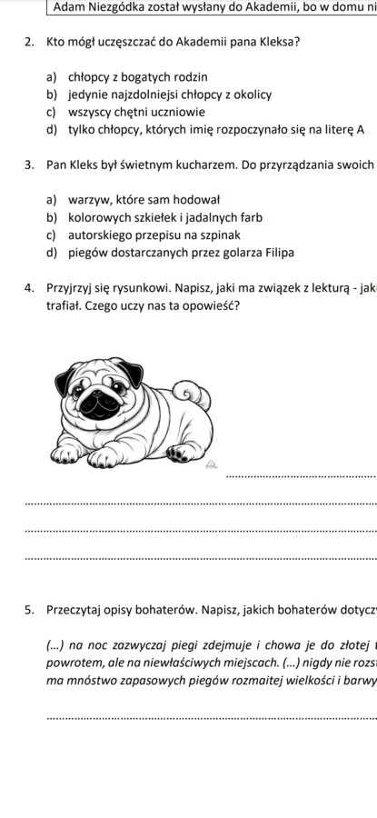 Akademia pana Kleksa - kartkówka