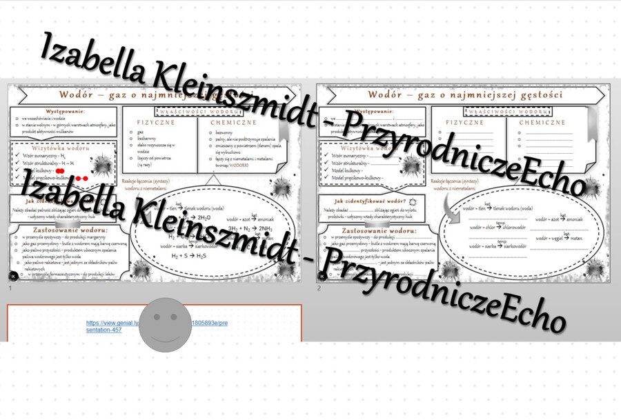 Minizestaw na temat „Wodór – gaz o najmniejszej gęstości” – sketchnotka + karta pracy w power point + gratisowy link do prezentacji multimedialnej niekomercyjnej wykonanej w genial.ly do indywidualnego pobrania i użycia do celów niekomercyjnych. Chemia 7