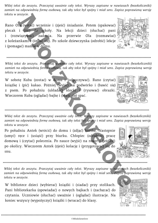 Czasownik w roli głównej- ćwiczenia sprawdzające zrozumienie