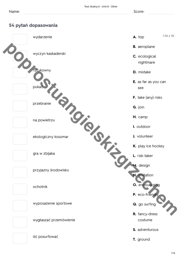 Brainy 6 - Unit 8 - testy