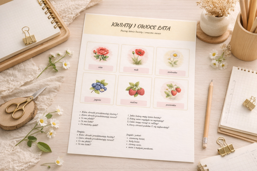 Kwiaty i owoce lata [Plakat]