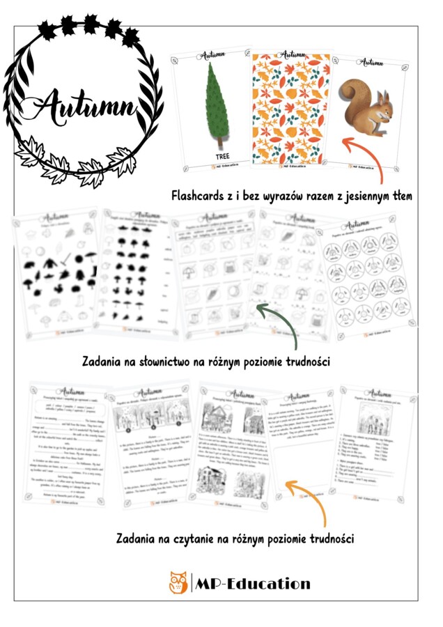Autumn - zestaw materiałów jesiennych do nauki j. angielskiego